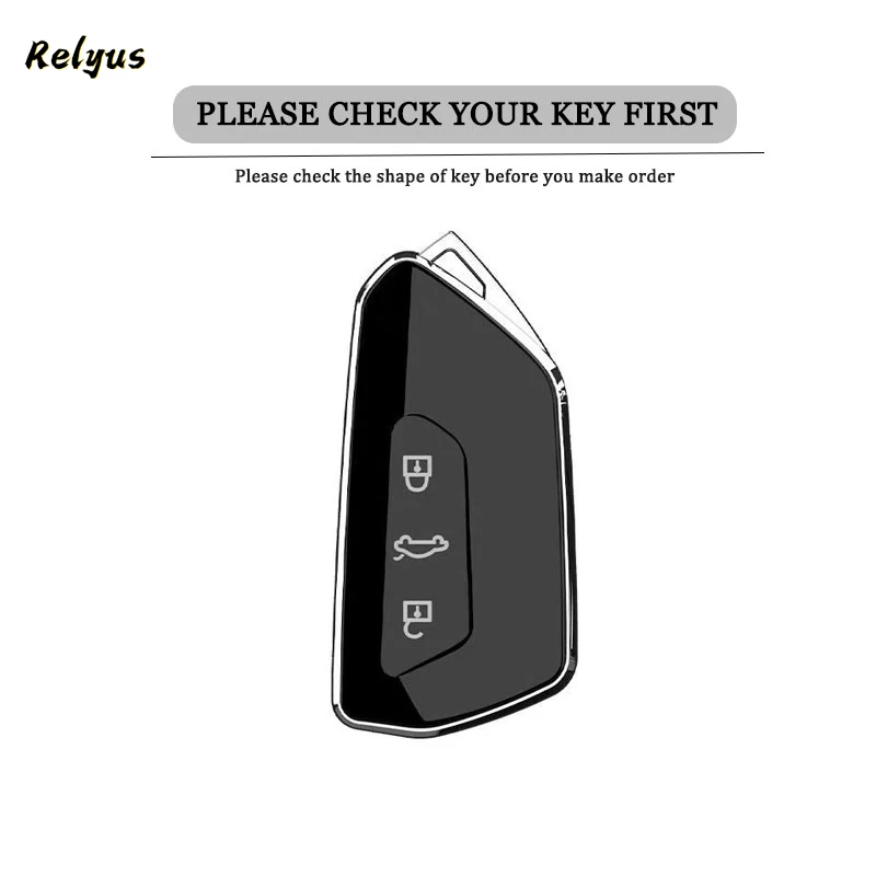 Alloy Car Key Case Cover for VW Volkswagen Golf 7 8 Git MK8 ID.3 ID.4 Cupra  Formentor Skoda Octavia A8 SEAT Leon MK4 2020 2021