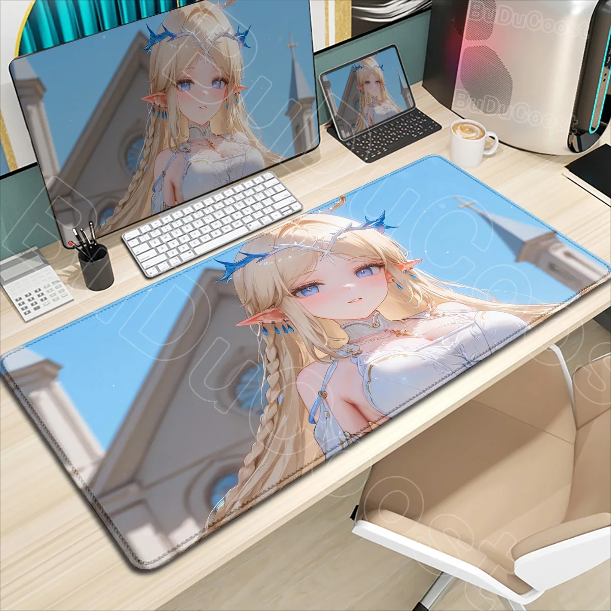 

HD Print Wuthering Waves Cartethyia Mouse Pad Desk Protector Cartoon Anime Rubber Mat Game Mousepad Keyboard Mats Kawaii Deskmat