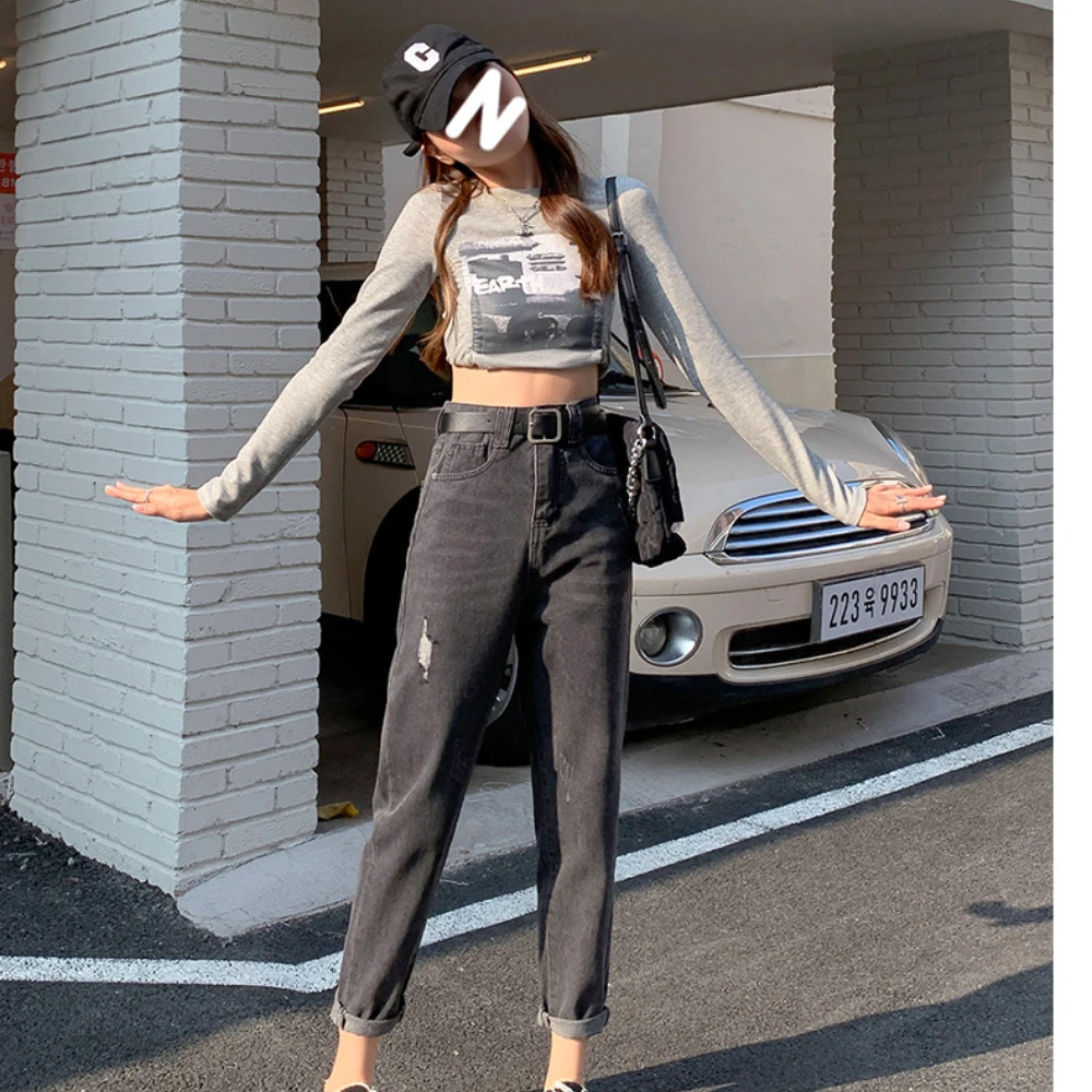 Büro Dame Entspannt 9-punkt Jeans Für Frauen Sommer 2023 Neue Schlanke Hohe Taille Dünne Hosen Frauen y2k streetwear ropa de mujer