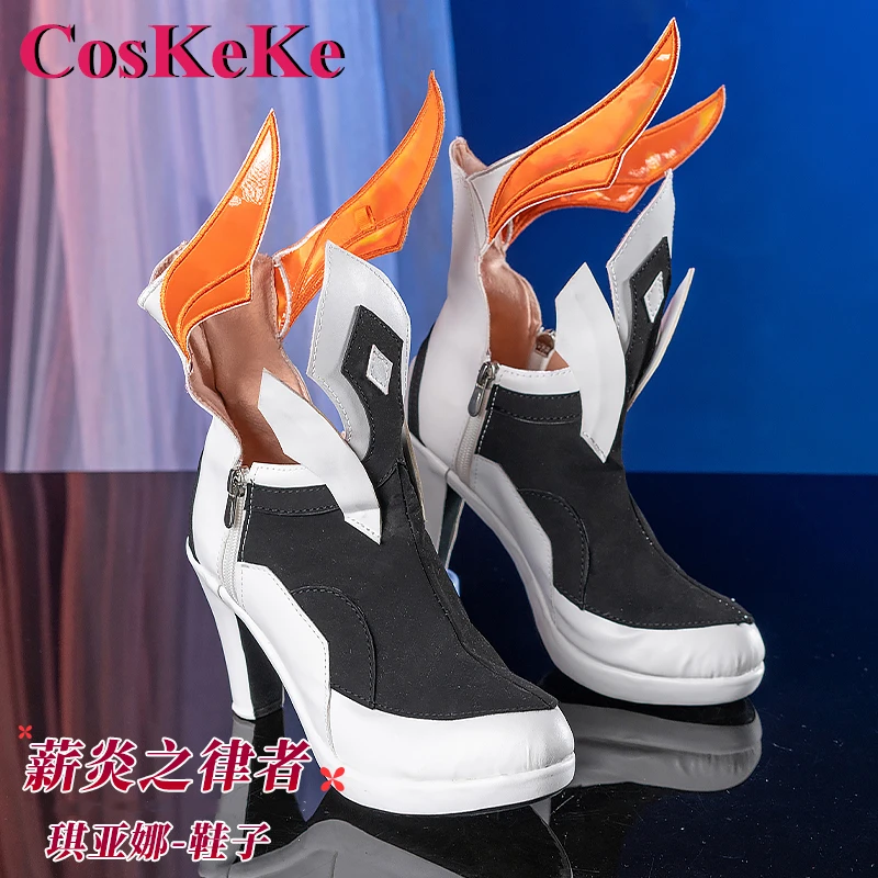 

CosKeKe Kiana Kaslana Shoes Cosplay Game Honkai Impact 3rd Fashion High Heels Short Tube Boots Party Role Play Accessories New