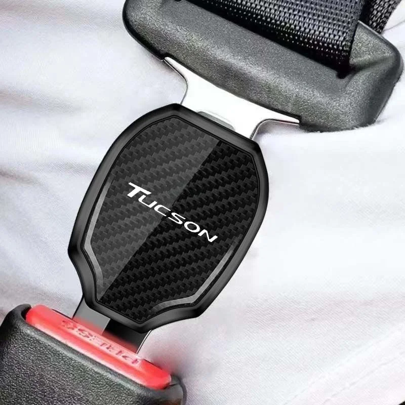 

Автомобильный зажим для ремня безопасности, карбоновый удлинитель, пряжка, заглушка, автомобильные аксессуары для интерьера Hyundai Tucson, значок Accent Kona Elantra Sonata