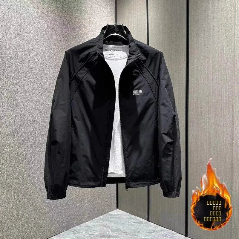 

Thiened Cotton Stand Collar Men's Jaet Winter New Sle Casual Loose Faionable Warm Coat Spring Autumn Zipper Closure