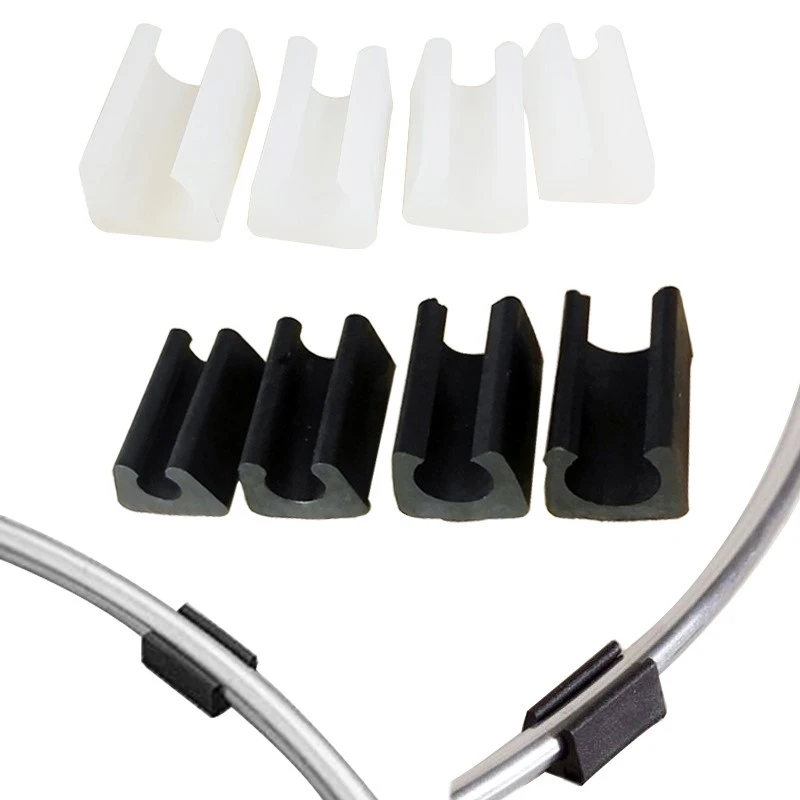 10Pcs Chair Leg Pad Non-slip U Shaped Pipe Clamp 6mm~14mm Table Floor Protector Round Pipes Furniture Feet Caps Black White