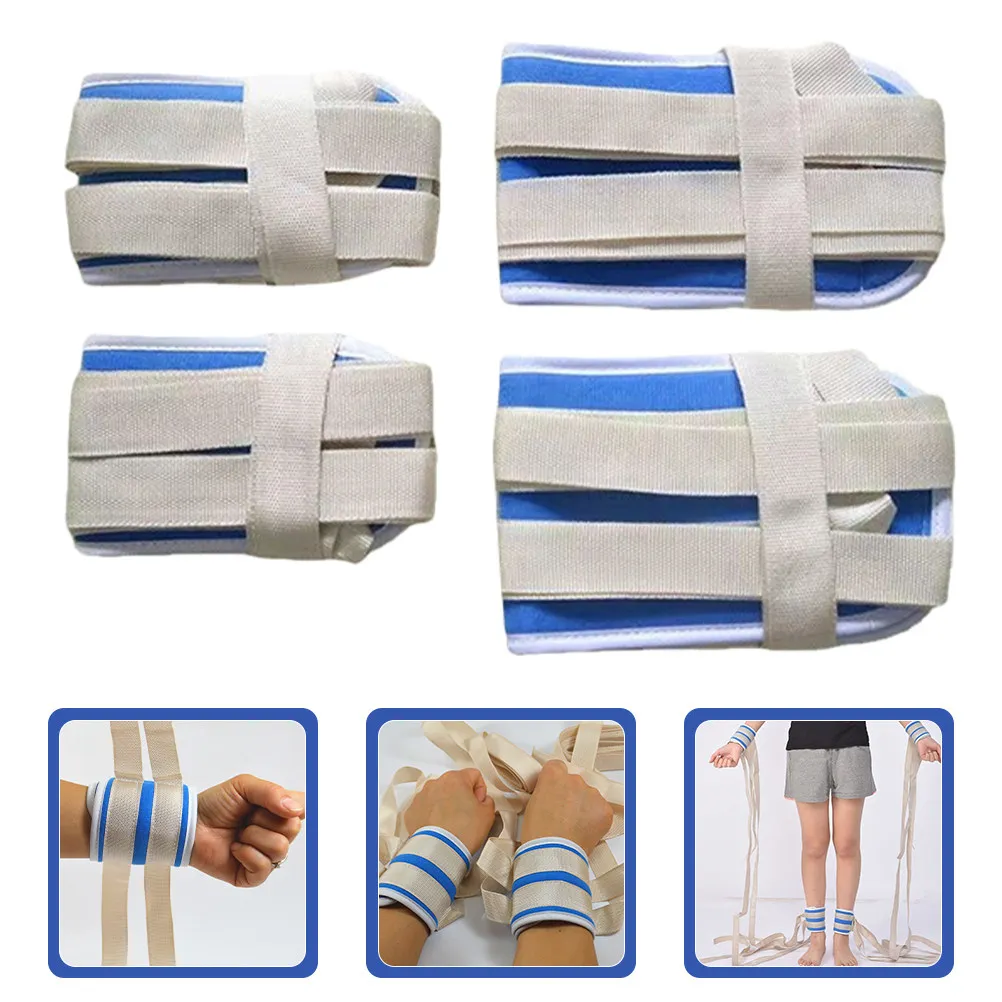 1Set Limb Restraint Bands Arm and Leg Restraints Strap Hospital Patients Protective Breathable Wrist Ankle Restraint