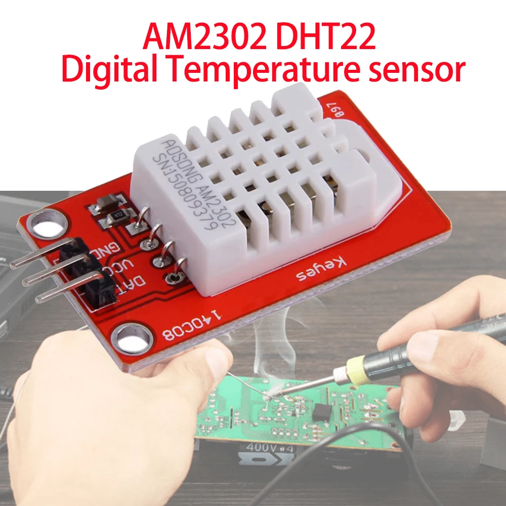 2/10/30/50Pcs AM2302 DHT22 Digital Temperature And Humidity Sensor Module Red Circuit Board High Precision For Microcontroller