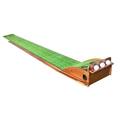 2026 Solid Wood Three-hole Golf Putting Green Exerciser Custom Automatic Return Putting Training Mat High-grade Equipmentpromote