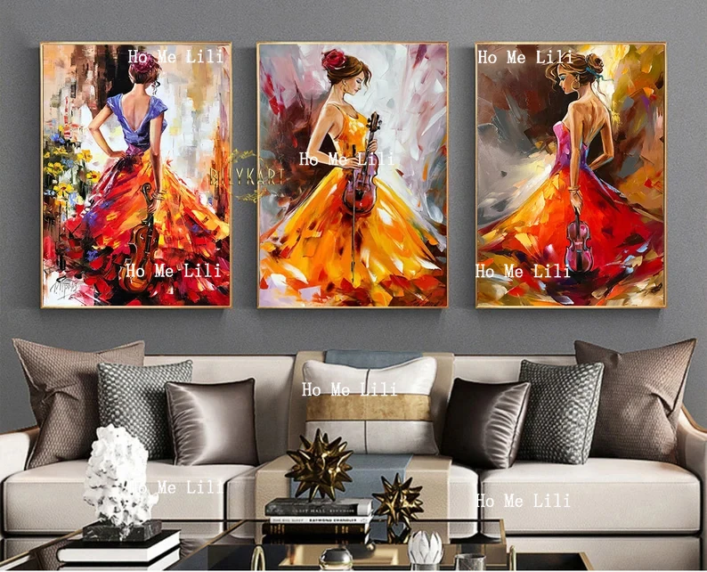 Three Girl Paintings On Canvas Oil Paintings Abstract Woman Art Luxury 3 Piece Wall Art