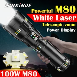 New upgrade M80 High Power Led Flashlights Super Bright Spotlight Tactical Flashlight Zoomable Outdoor Emergency Camping Torch