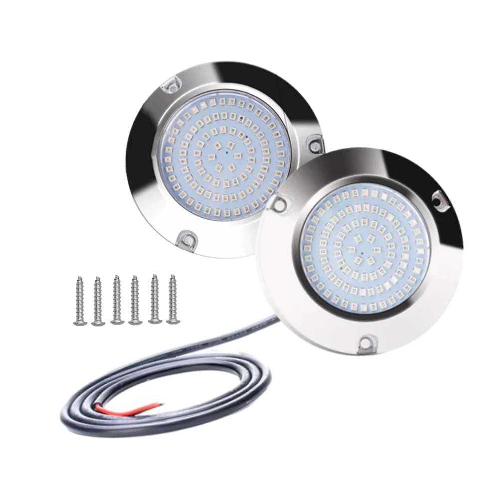 

2pcs Round Marine LED Lights 90 LED Round Marine Transom Mount Stern Anchor Navigation Light Boat Marine Yacht Underwater Light