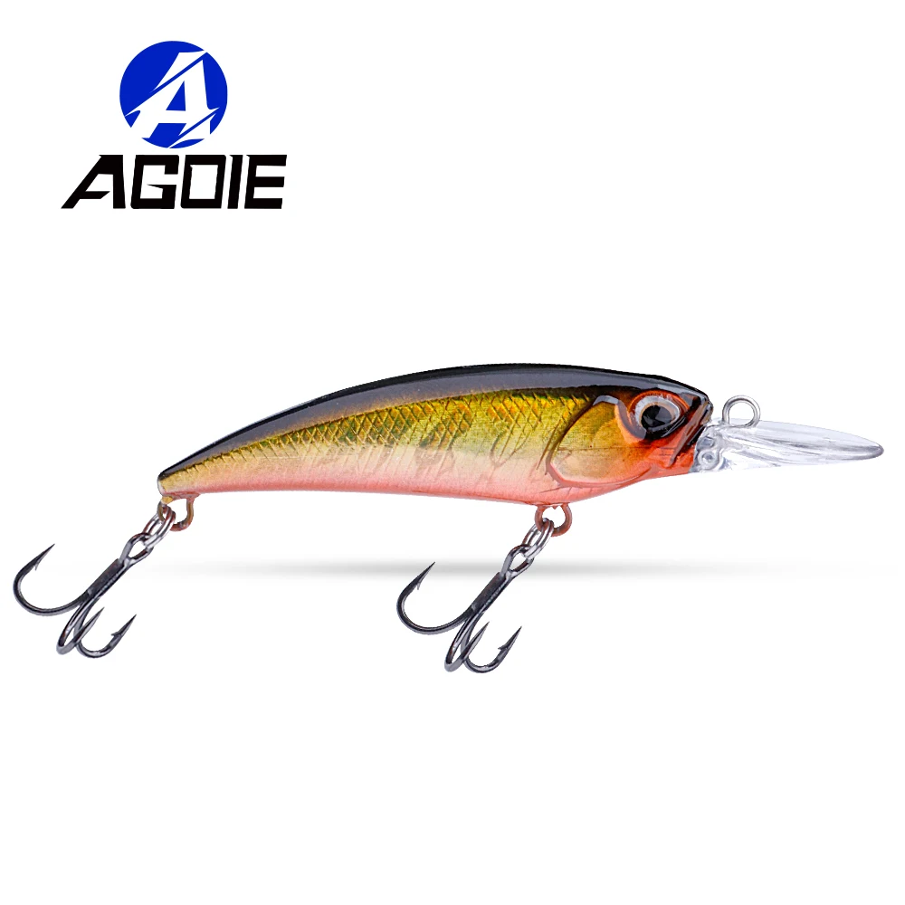 Agoie Bass Minnow Fishing Lures 78mm 5g Jerkbait Tonąca przynęta Twarde przynęty Crankbait na pstrąga sum Musky Bluegill Fishing Plug
