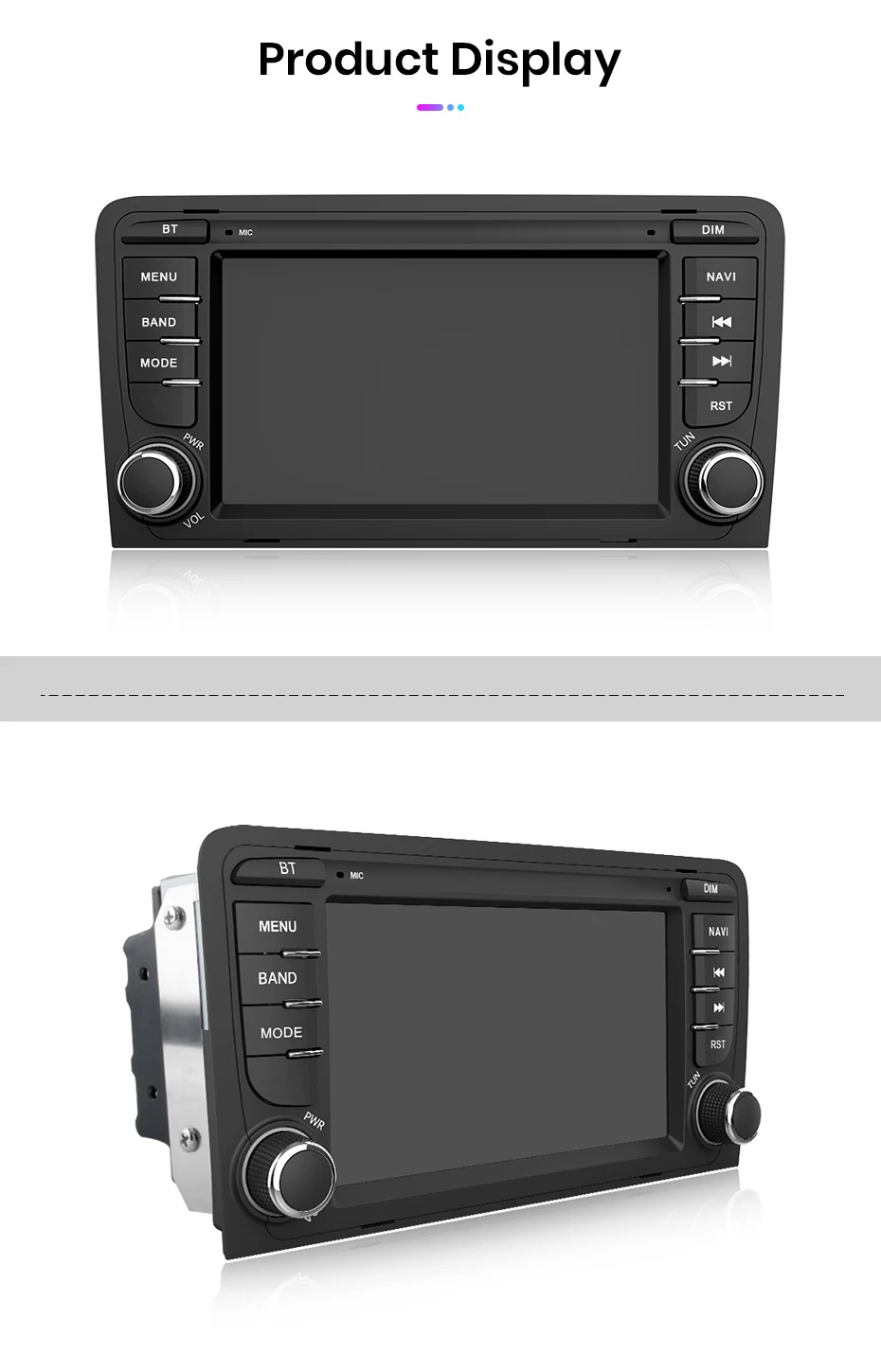 Junsun 7" Kabelloses CarPlay für Apple Android Auto Autoradio für Audi A3 8P S3 RS3 2003-2012 GPS-Navigation SWC Bluetooth FM RDS DSP IPS Touchscreen Intelligente Fahrzeugsysteme KI-Sprachsteuerung 4G WiFi 8-Kern Plug&Play Haupteinheit – Detail 37