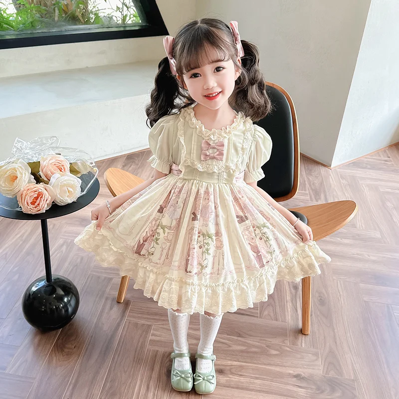 

Girls2024Summer New Western Style Princess Dress Baby Birthday Dress Children's Pettiskirt Performance