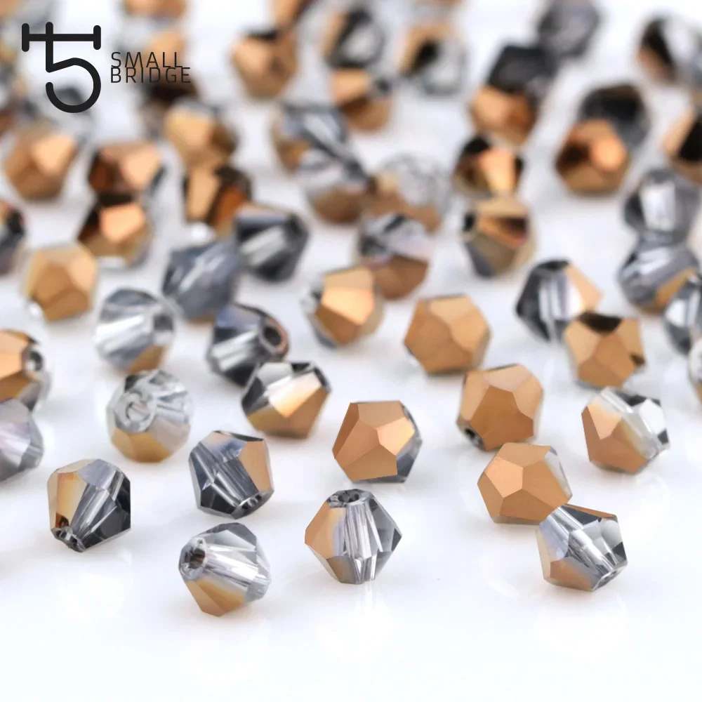 3 4 mm Czech Silver colour Spacer Bicone Beads for Making Jewelry Accessories Diy Perles Loose Faceted Glass Crystal Beads Z210