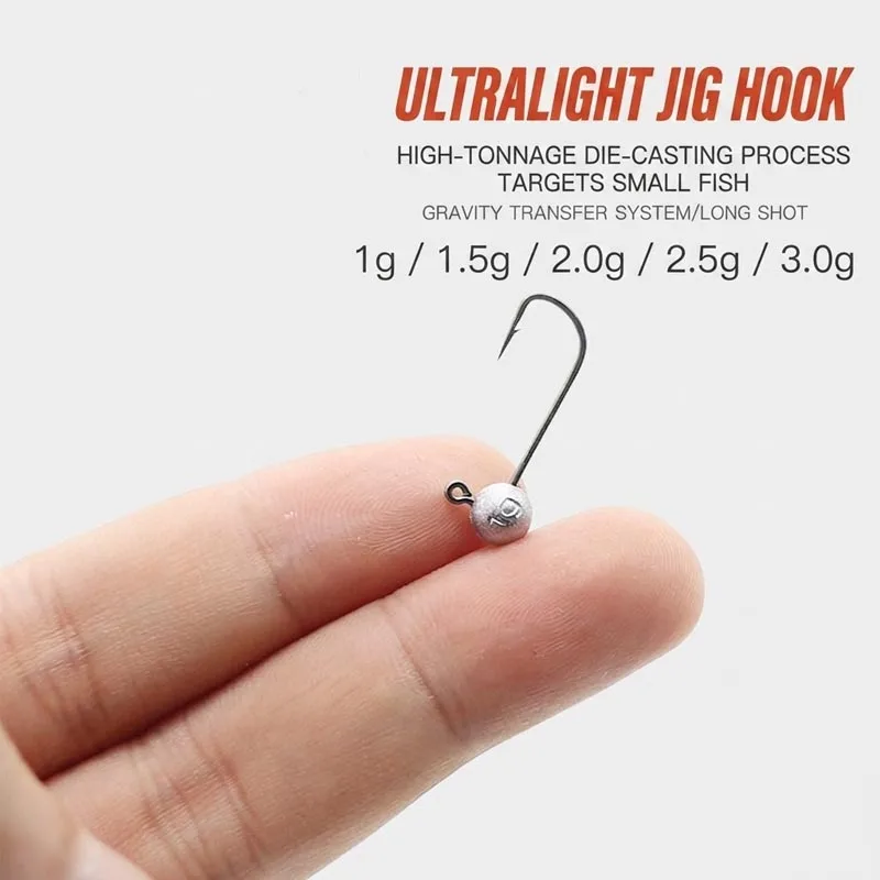 1g 1,5g 2g 3g Ultra Kleine Mikro-Jigköpfe Angelhaken für Karpfenangeln, Tilapia, Mandarin-Fisch, Culter Alburnus