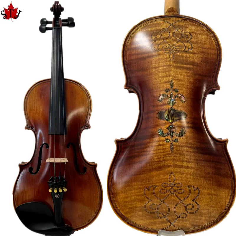 

Strad style Song Maestro 4/4 violin Inlay nice shell back ,mellow and elegant sound #14315