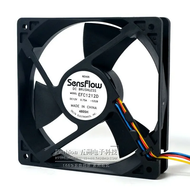 for Delta EFC1212D 12V 0.75A 120mm PWM 4-Wire Intelligent Temperature Control Cooling Fan 12cm Case Cooler