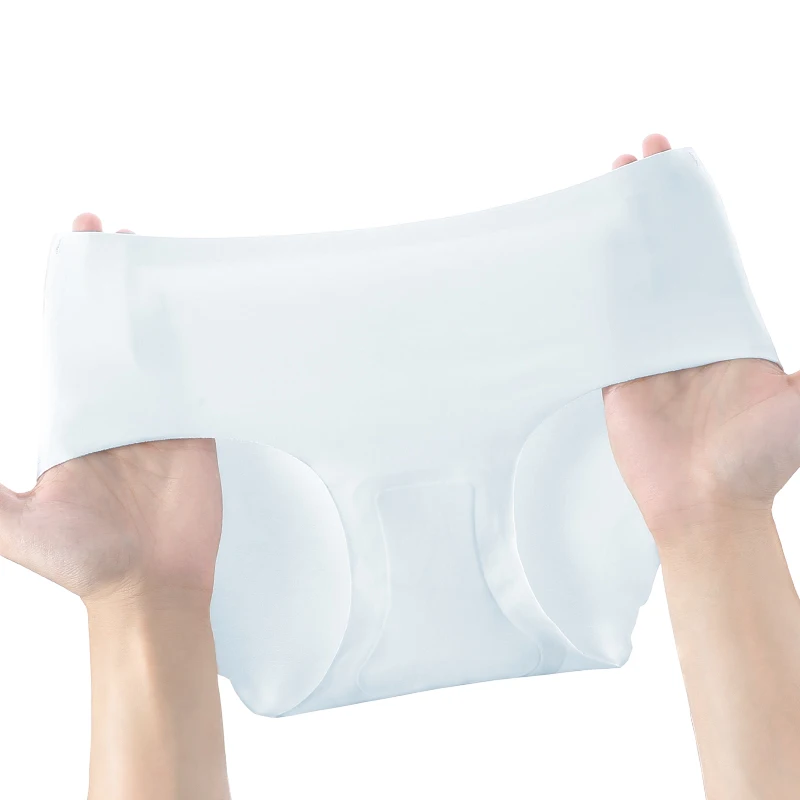Latex underwear Women's mid-waist ice silk seamless summer thin shorts comfortable breathable high spring belly puller briefs