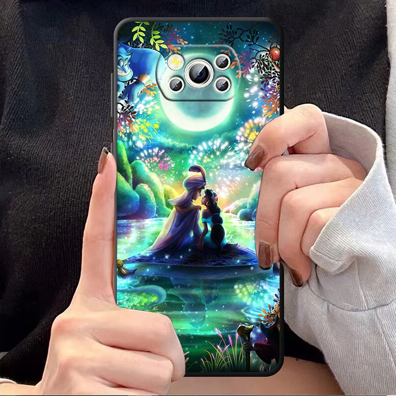 Aladdin Jasmine Princess Phone Case For Xiaomi Poco X4 X3 F4 F3 NFC M6 M5 M4 M3 GT S Pro 4G 5G Black Soft Cover