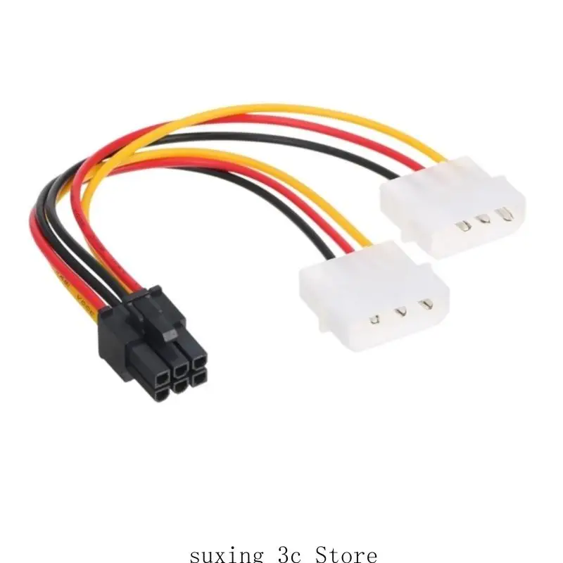 E8BE Power Power Cable Cable IDE Double от 4PIN до 6PIN разъемов для видеокарты PCIE