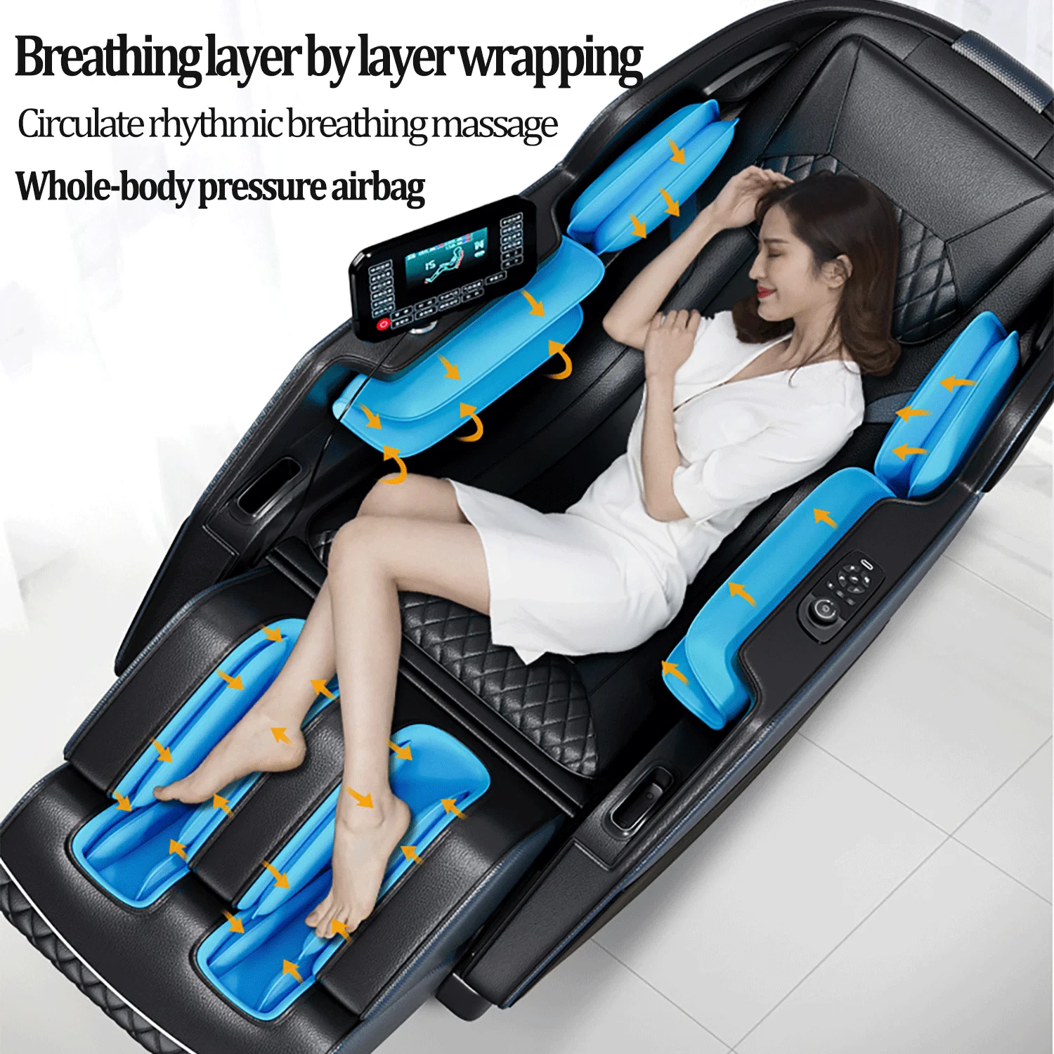 DAMEIDA S-L Guide Rail 4D Automatic Zero-gravity Massage Sofa Multi-function Space Module Bluetooth Music Electric Massage Chair