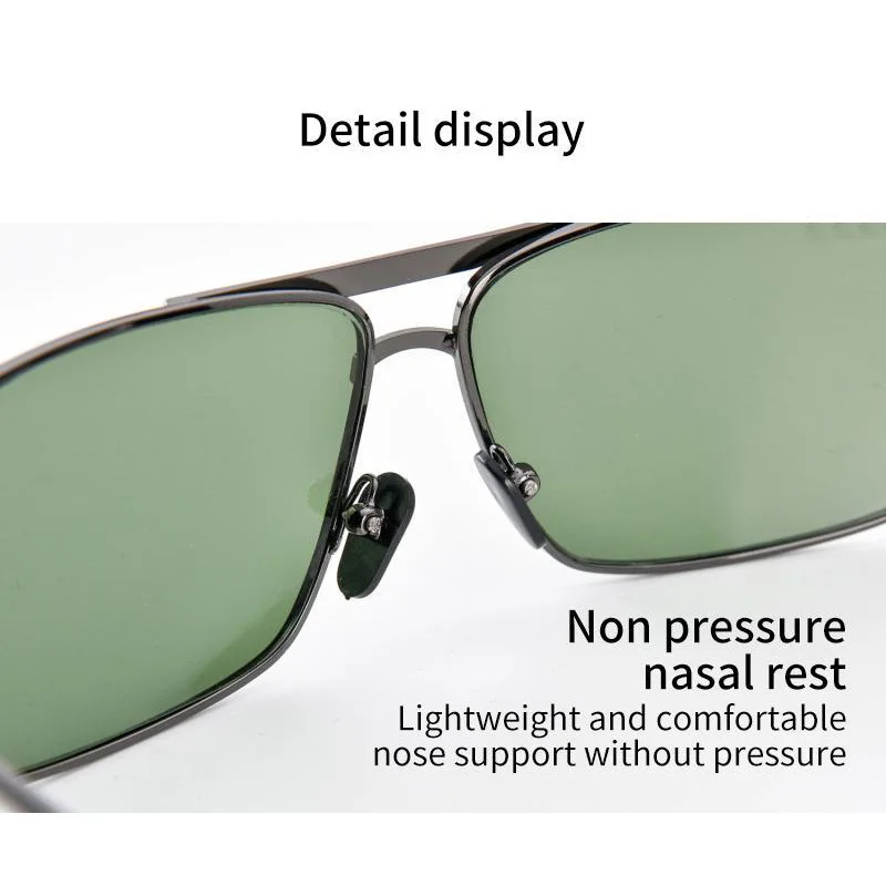 1Pieces Tempered Glass Lens Sunglasses Scratch-Resistant Dual-Bridge Metal Frame Camping Glasses