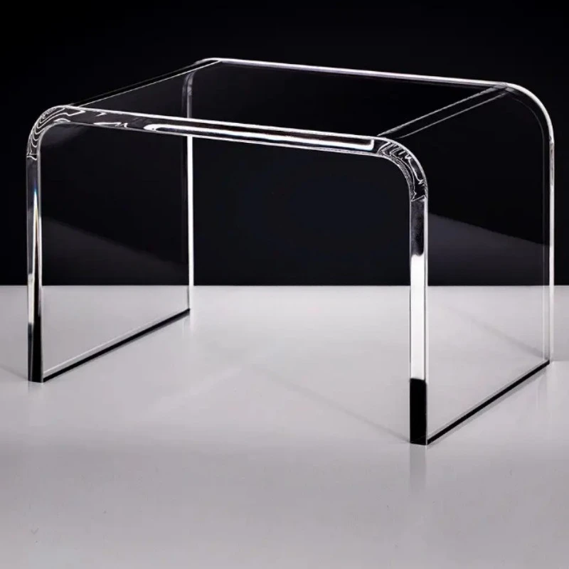 Mobile side table integrated U-shaped tea table transparent bay window small table tatami low acrylic coffee