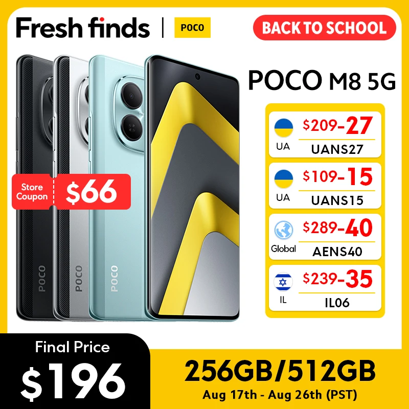 【월드 프리미어】POCO M8 5G 스마트폰 글로벌 버전 스냅드래곤 ®   6세대 3 6.77인치 120Hz 디스플레이 50MP 카메라 5520mAh 45W NFC