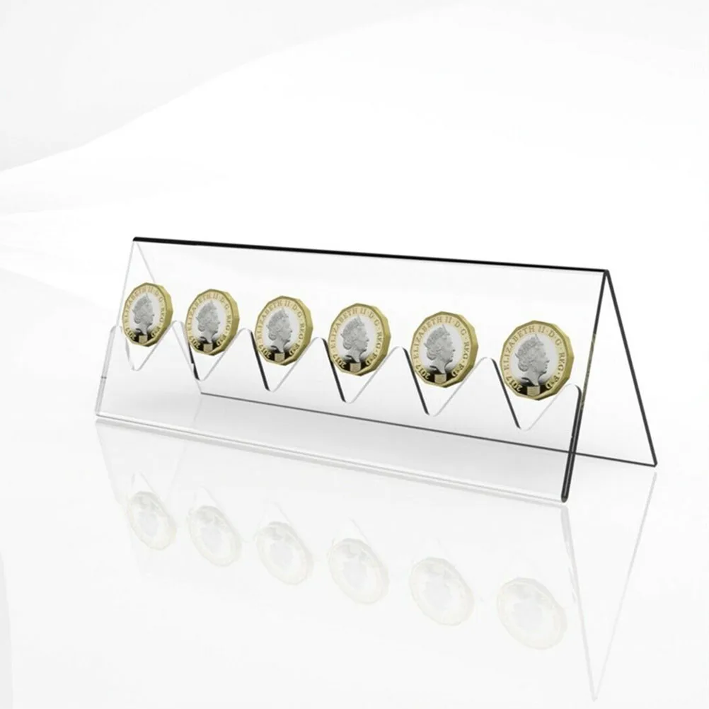 

2 шт., прозрачная акриловая стойка для демонстрации монет, бытовая подставка, настольный держатель для хранения монет, организация