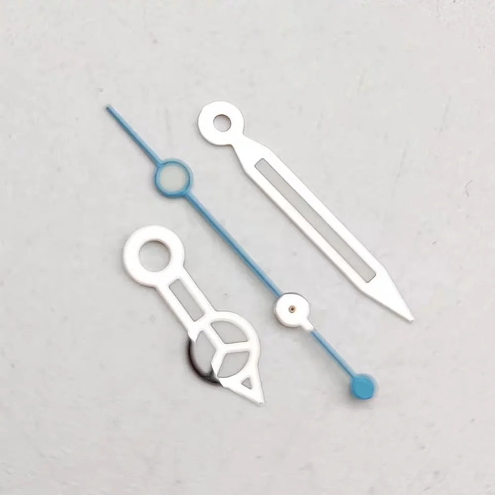 Accessoires de montre aiguilles de montre avec lumineux bleu adapté au mouvement NH35/NH36 aiguilles de pièces de réparation de montre à 3 broches