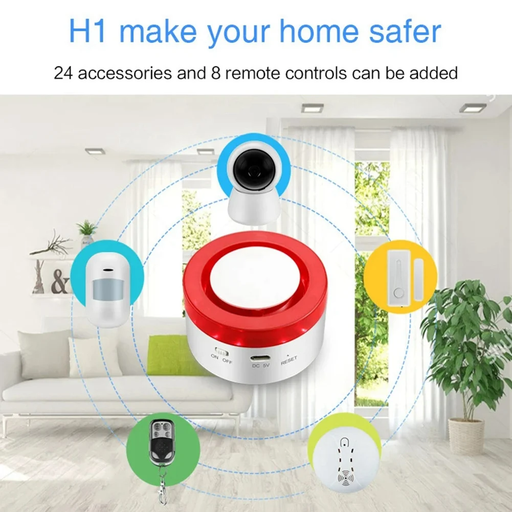 AA60-Tuya Smart Motion Door Window Detection Home Security Alarm System Kit Wifi Burglar Alarm Human Body Detection Sensor