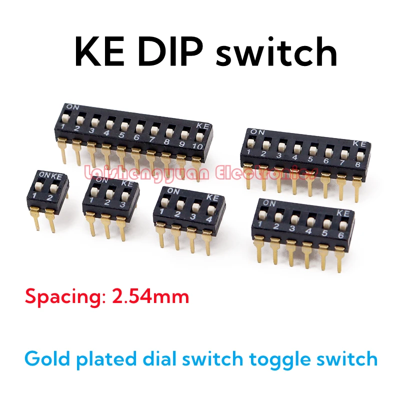 Ke-オリジナルの金メッキフラットアルコールスイッチ,smdパッチ,1/2/3/4/5/6/7/8/10ポジション,2.54mm