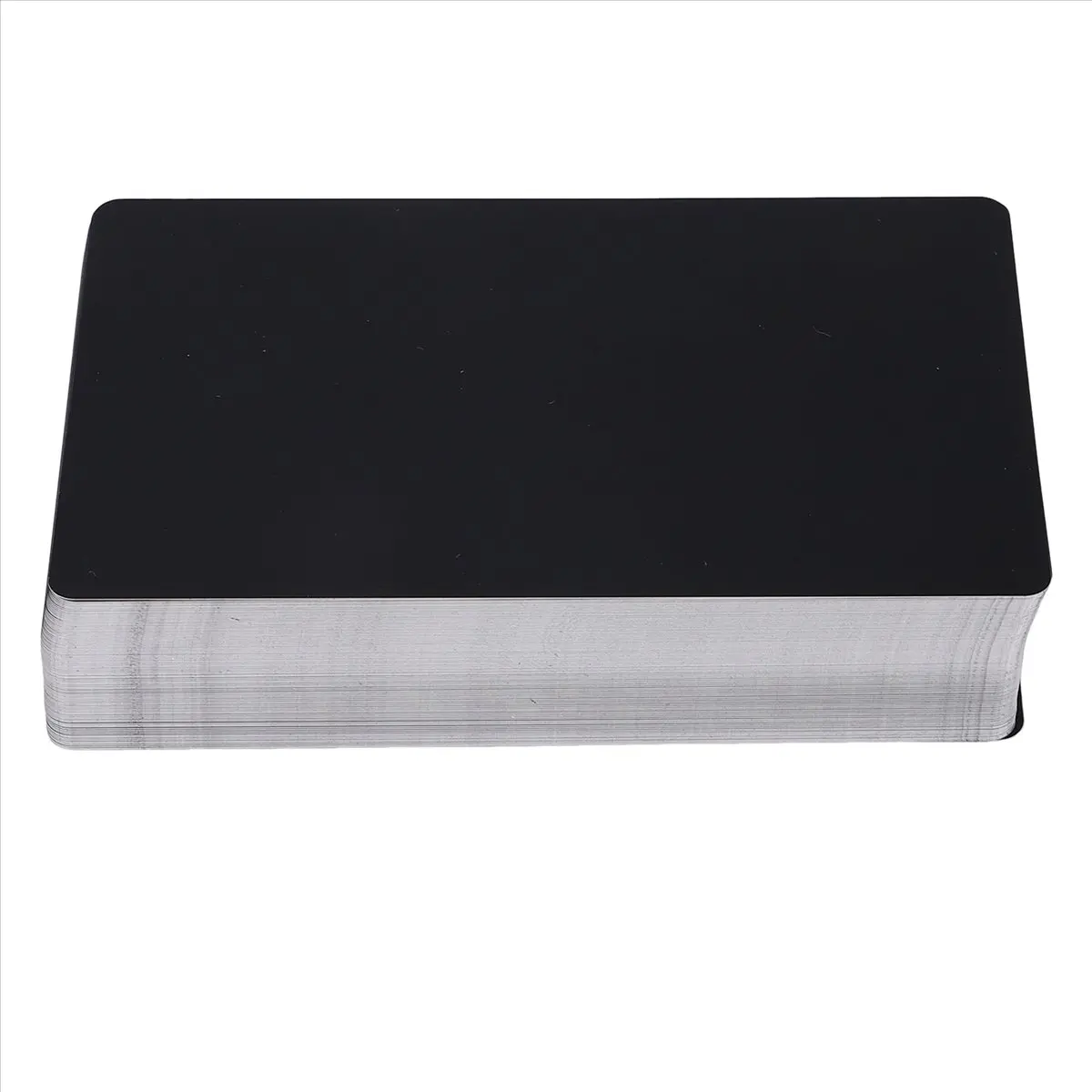 AA97 100 Pcs Metal Engraving Blanks Aluminum Sheet Laser Engraving Business Card Engraving DIY Gift Cards, Matte Black