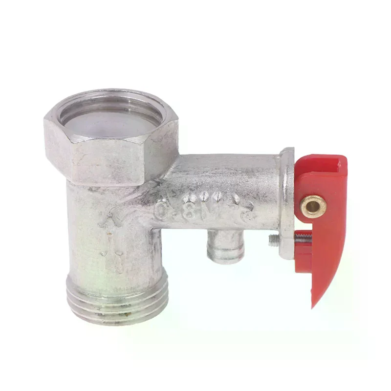 Electric Water Heater Safety Valve 1/2inch(DN15) Coppe Adjustable Pressure Reducing Spring Relief Valve for Water Heaters