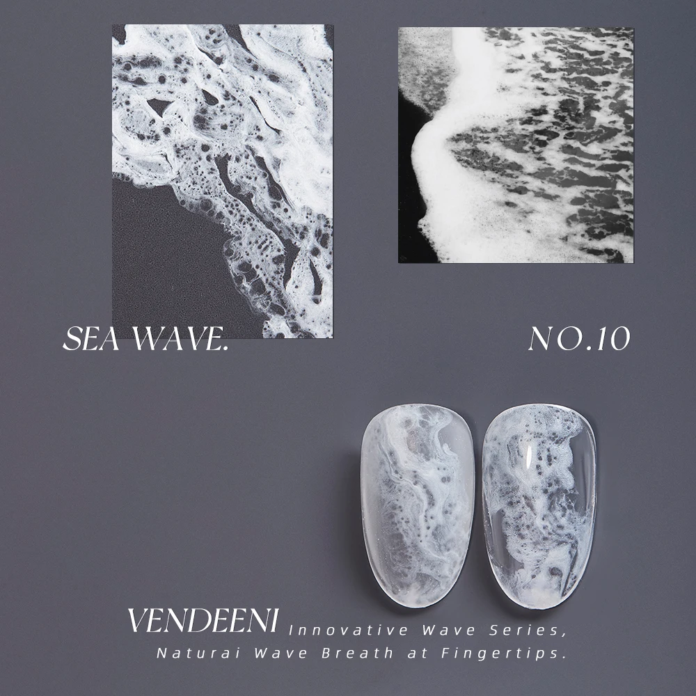 Vendeeni 10 Farben/Set Sea Wave Blooming Gel Nagellack TPO HEMA FREI UV Soak Off Gel Lack Marmor Spitze Nagelkunst Blossom Gel – Detail 18