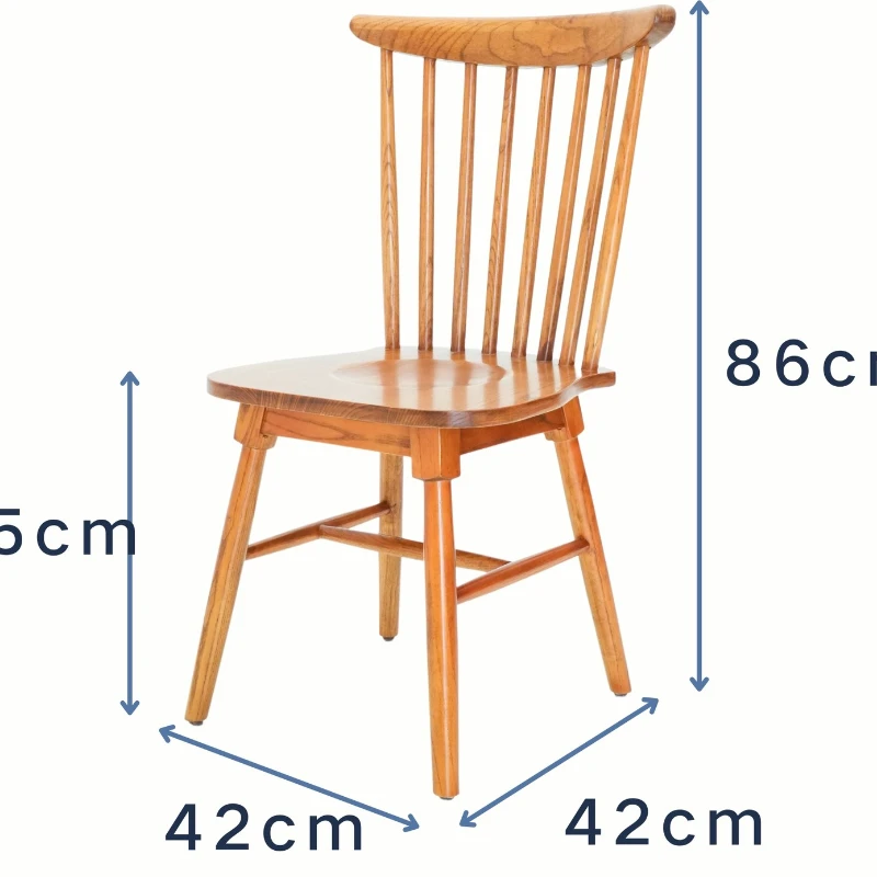 

Solid wood dining chair casual simple dessert shop cafe restaurant hotel windsor chair