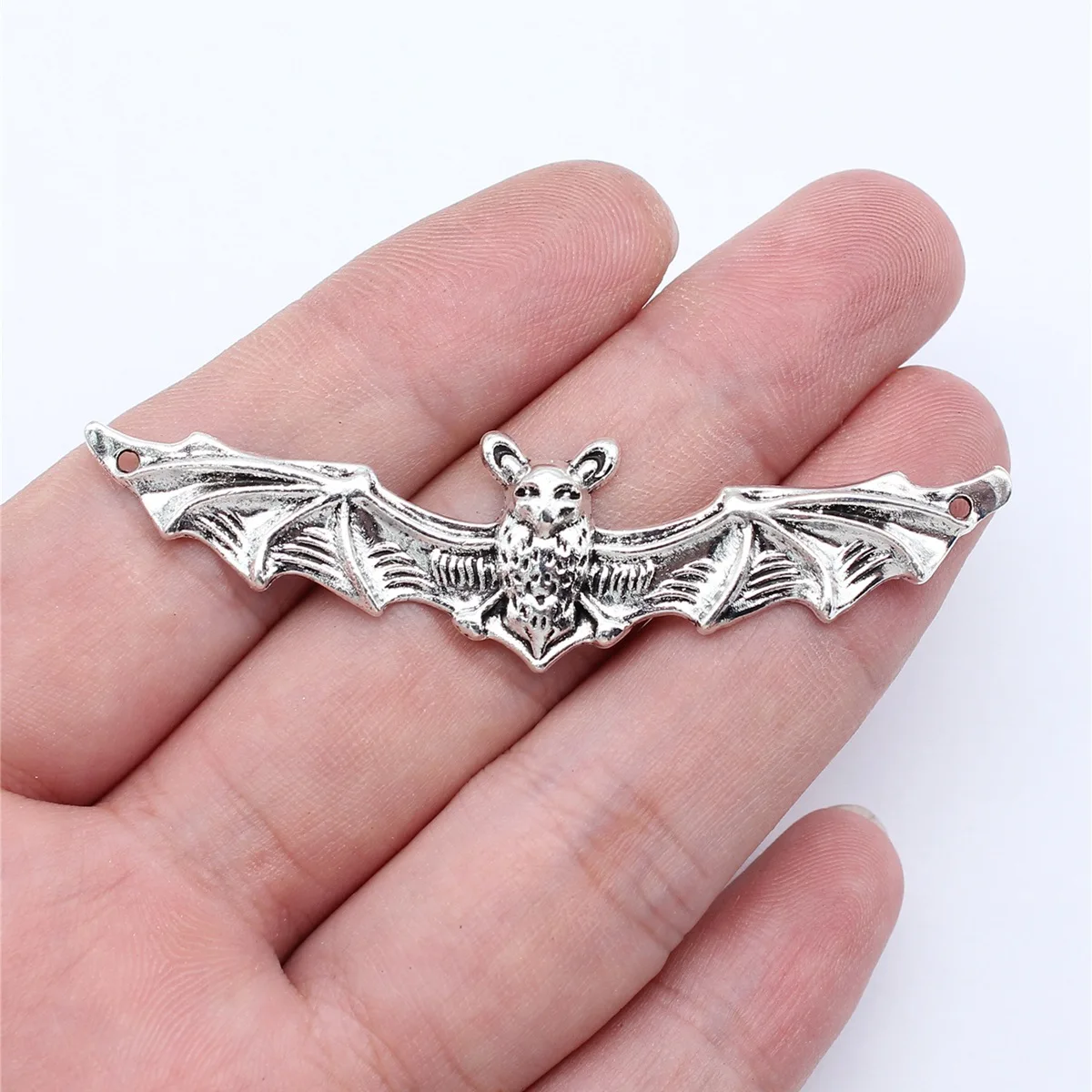 WYSIWYG 5 pz 65x17mm Argento Antico Colore Pipistrello Pendenti E Ciondoli Ciondolo Per Gioielli FAI DA TE Che Fanno Gioielli Fatti A Mano Risultati Artigianali