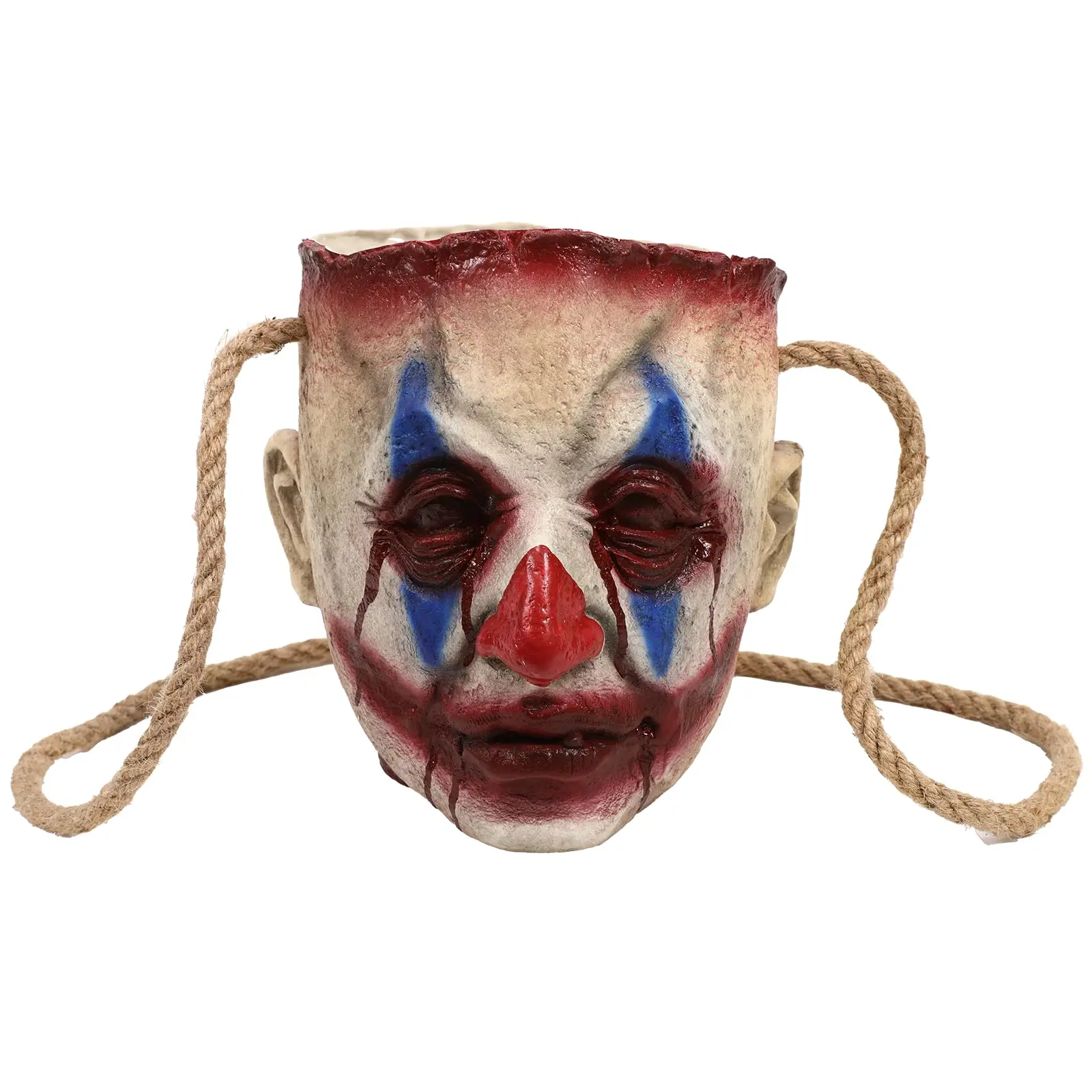 Halloween Scary Head Candy Bag Trick or Treat Bags Bucket Latex Crossbody Candy Clown Bags Horror Cosplay Props For Bloody