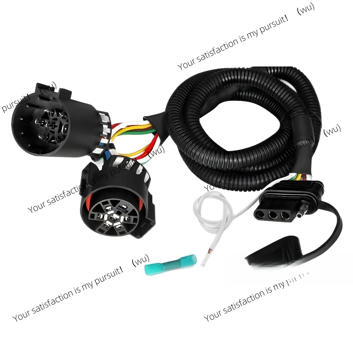 

4-Pin 7pin trailer wiring harness vehicle male and female adapter extension wire white lead improved upgraded version