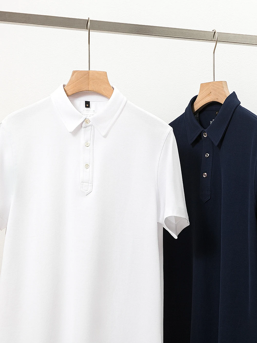 80S3 Silk-Like High-End Summer  Shirt Men's Breathable Soft Collared T-Shirt Short Sleeve Fashionable Urban Style Casual ...