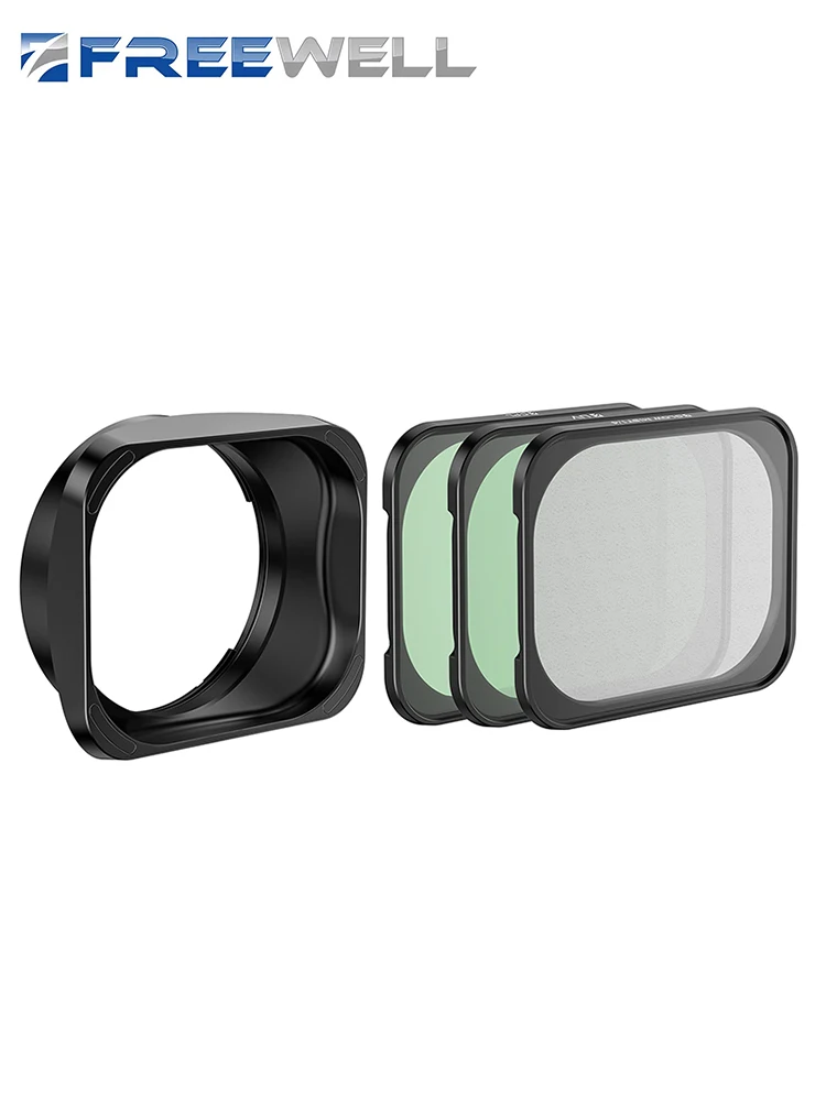Freewell strak duurzaam ontwerp zonnekap met 3-packs magnetische stapelbare filters en duimgreep voor Ricoh GRIV camera-accessoires - afbeelding 2
