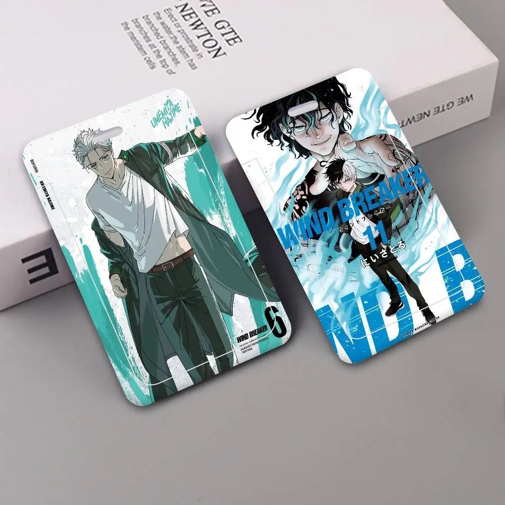 Japanese Anime Wind Breaker ID Badge Card Holder Lanyard Kids Credit Card Case Neck Strap Door Card Holder Credentials Gift