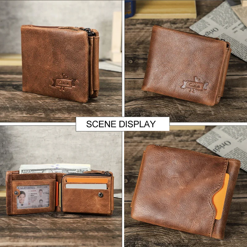 Hot Sale Genuine Leather Passport Wallets for Men Card Holders Coin Purses Pen Slot AirTag Slot Men Travel Slim Passport Cover