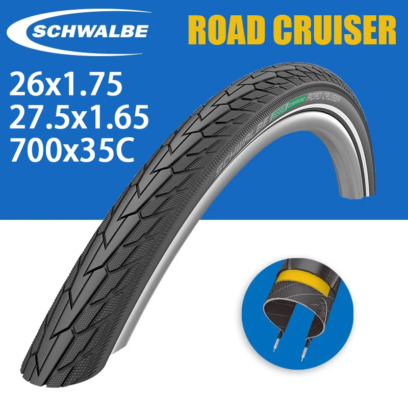 Schwalbe ROAD CRUISER 26x1.75 27.5x1.75 700x35C Mountain MTB Bike Tire Travel Bicycle outer Tire 3-level Stab Protection