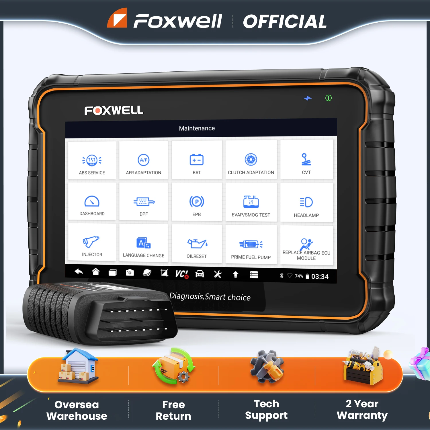 Диагностический сканер FOXWELL GT60 BT для всех систем, двунаправленный OBD2-сканер с активными тестами, DPF, BMS, TPMS, 24+ функции сброса, инструмент для диагностики автомобилей