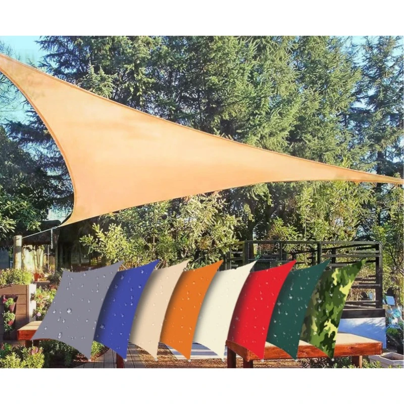 Outdoor Sunshade Sail Canopy Four Corners PE Shelter Courtyard Pergola Camping Patio Garden Sun Block Shade Fabric Triangle Kit