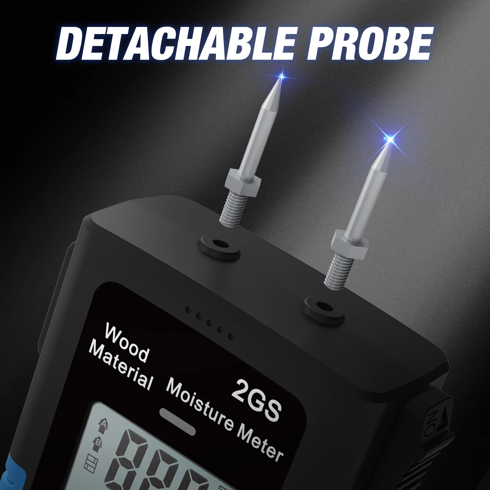 مقياس الرطوبة لمواد الأخشاب والبناء المحمولة، مسبار سطح الاتصال القابل للتمديد، للأرضيات والأثاث والحطب #4