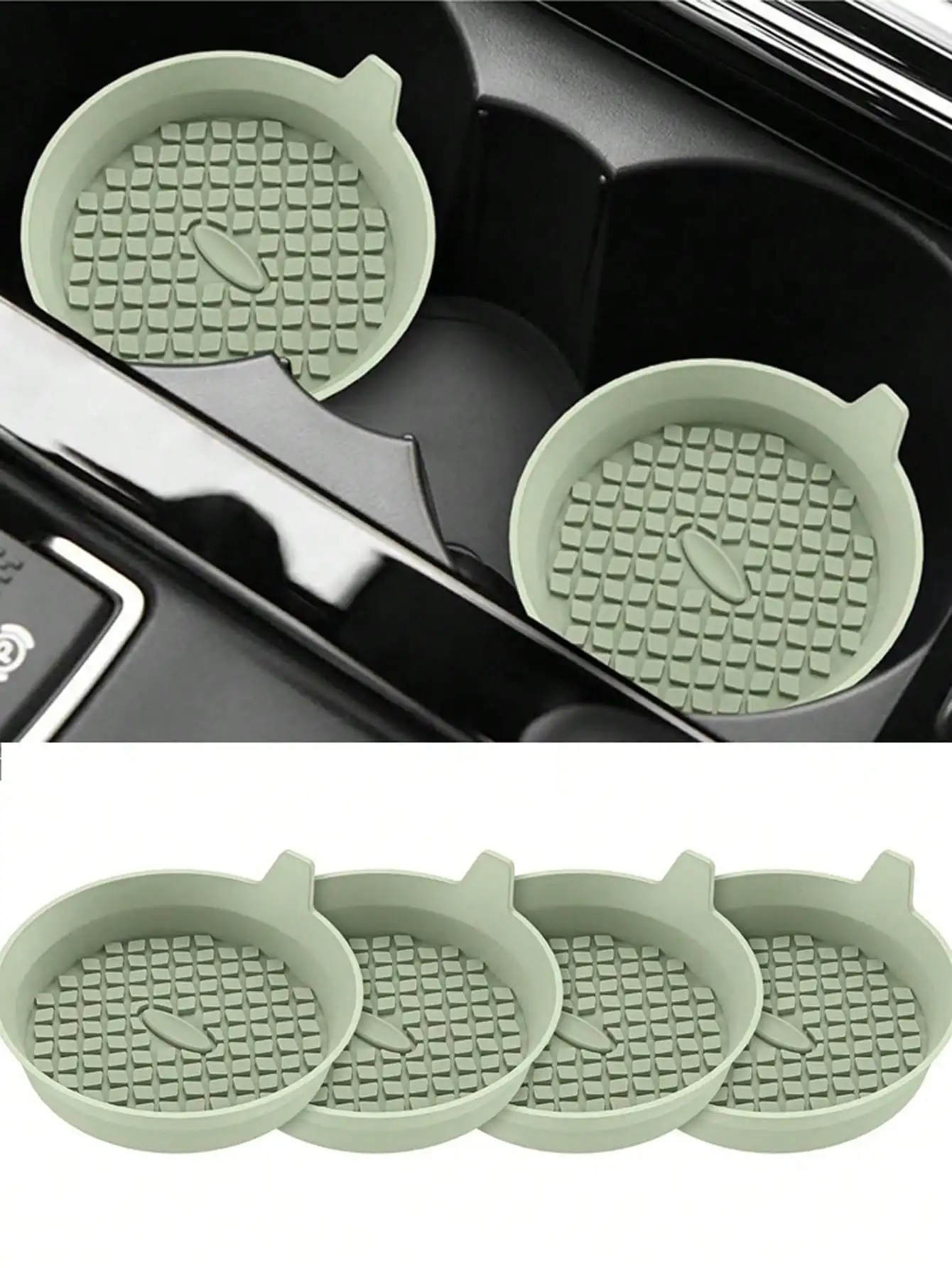 2pcs Silicone Car Cup Holder Mats With Anti-Slip Pad - Car Accessories - Durable Interior Accessories - Car Decor