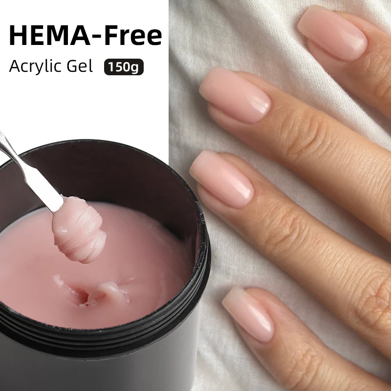 MSHARE 150ml Acrygel Hema TPO Free Nude Milky Pink Clear Poly Nail Gel Construction Extension Acrylic Gel Salon Quality Bulk Jar