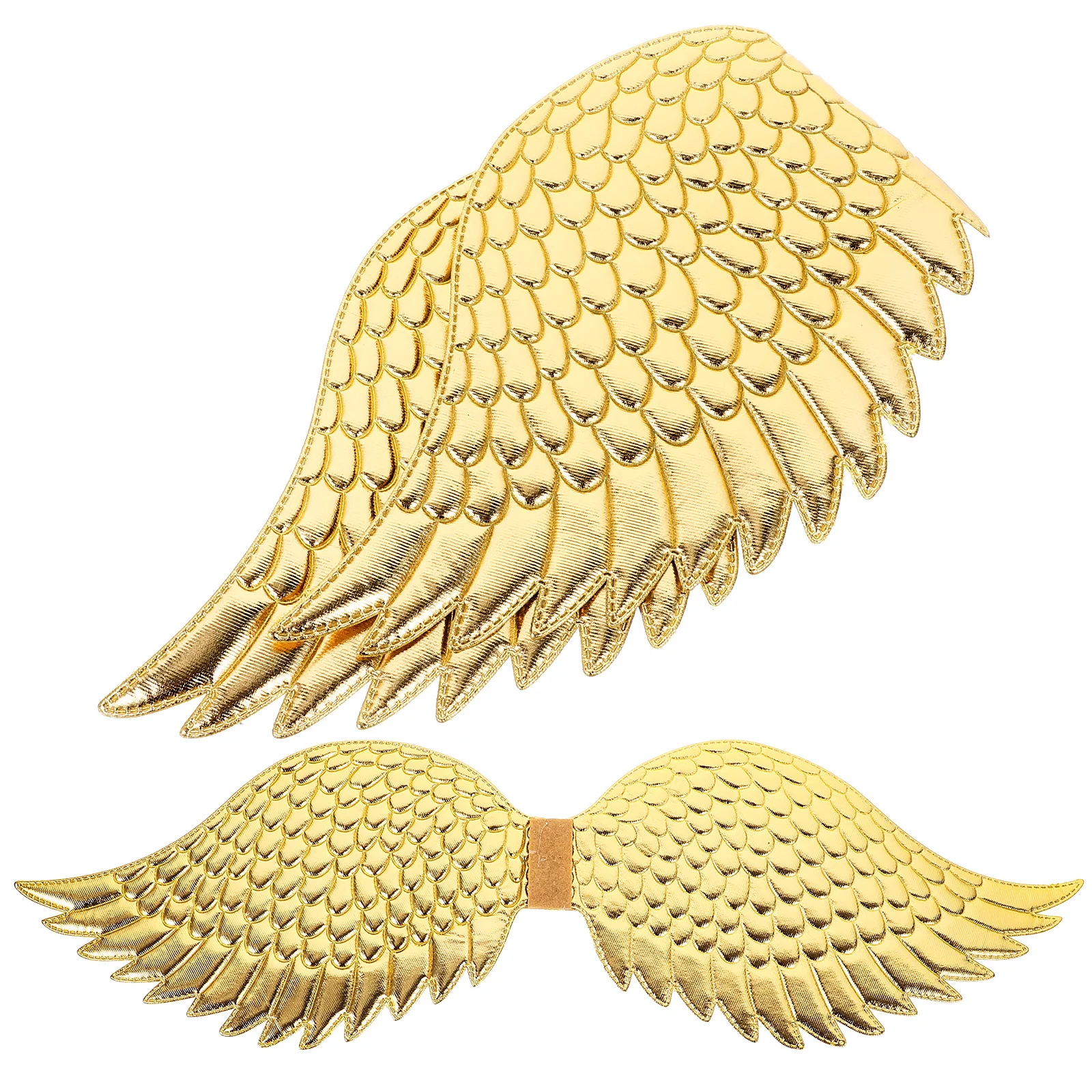 2 pçs asa de anjo dourado prop grandes asas de fadas para desempenho de palco festa de halloween crianças meninas roupas acessório decoração