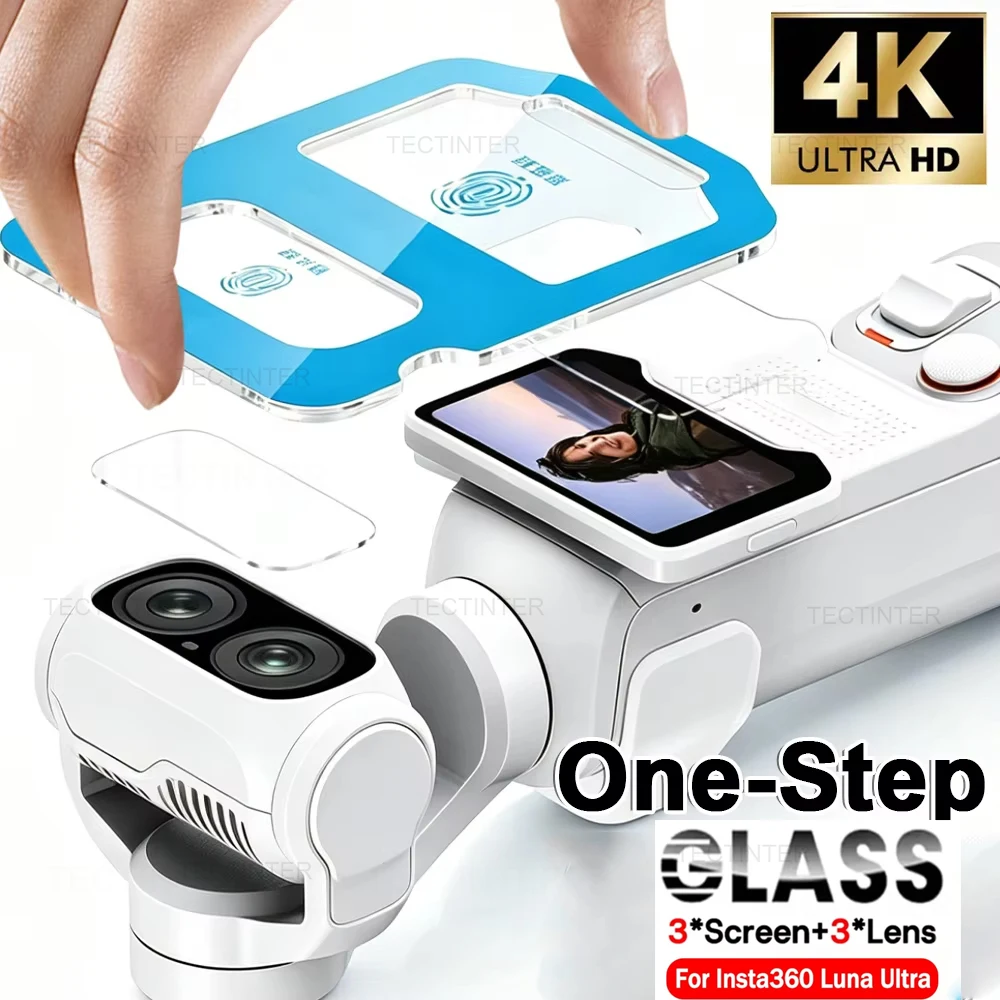 For Insta360 Luna Ultra Screen Protector Camera Lens Tempered Explosion-proof Protective Film with Installation Kit Accessories